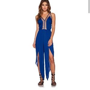 Gypsy Petal Jumpsuit in Blue- Indah- size small